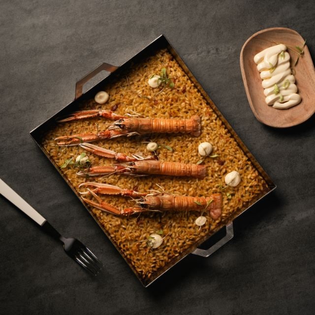 Arroz de cigala con 3 acabados